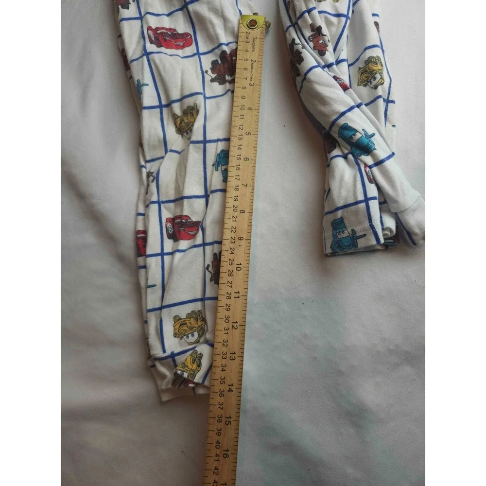Baby Gap Pixar Cars Pajama Set Boys 4 Years White Graphic Whimsical Loungewear